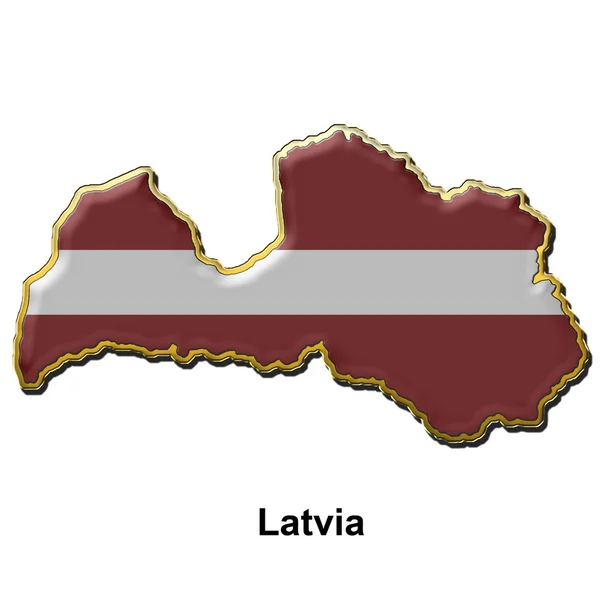 Металлический значок Латвии — стоковое фото