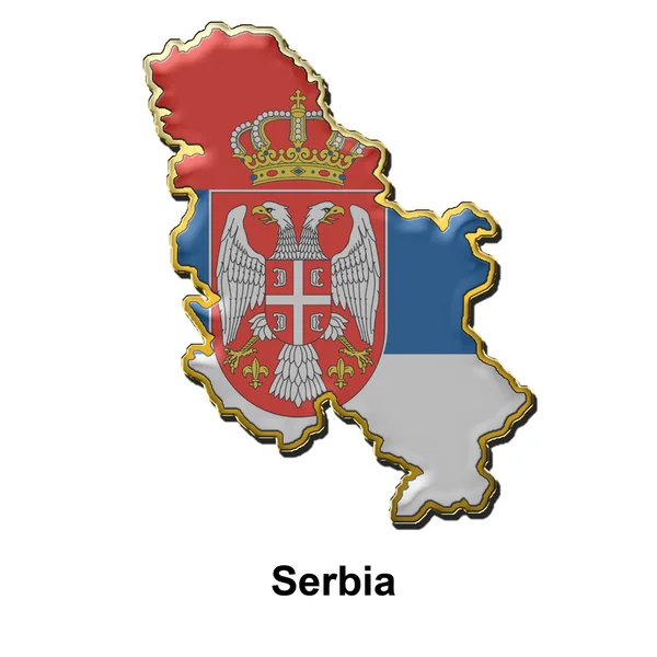 Insignia de metal Serbia — Foto de Stock