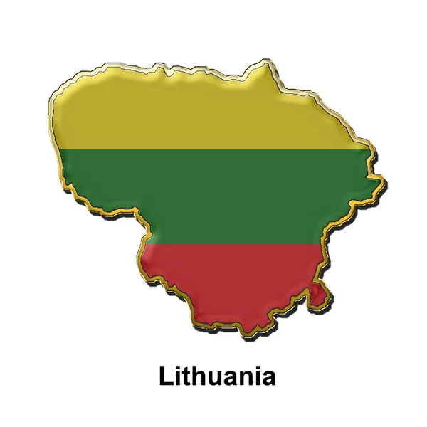 Lituânia emblema de pino de metal — Fotografia de Stock