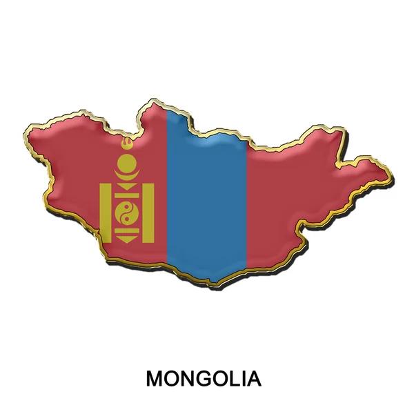 Odznaka pin metalu Mongolii — Zdjęcie stockowe