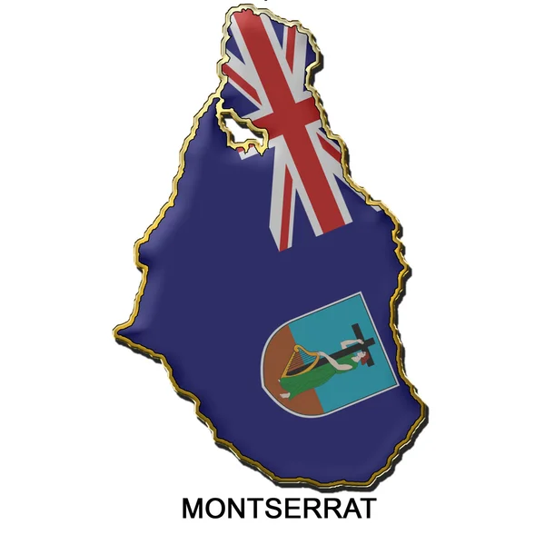 Montserrat metalen pin badge — Stockfoto