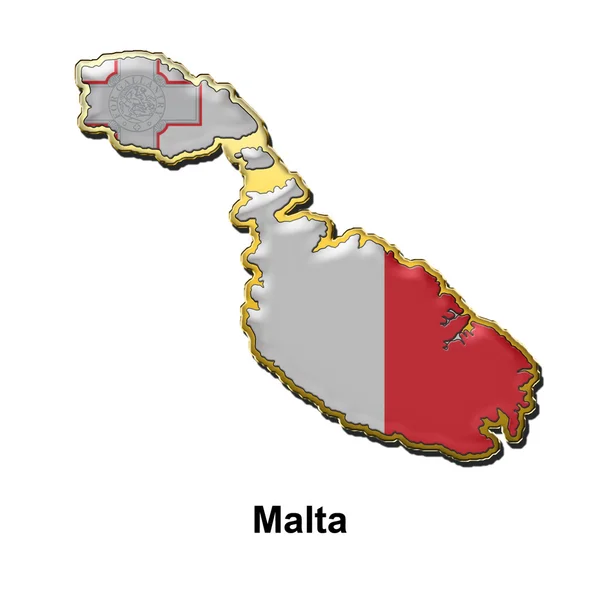 Malta kovový čep odznak — Stock fotografie
