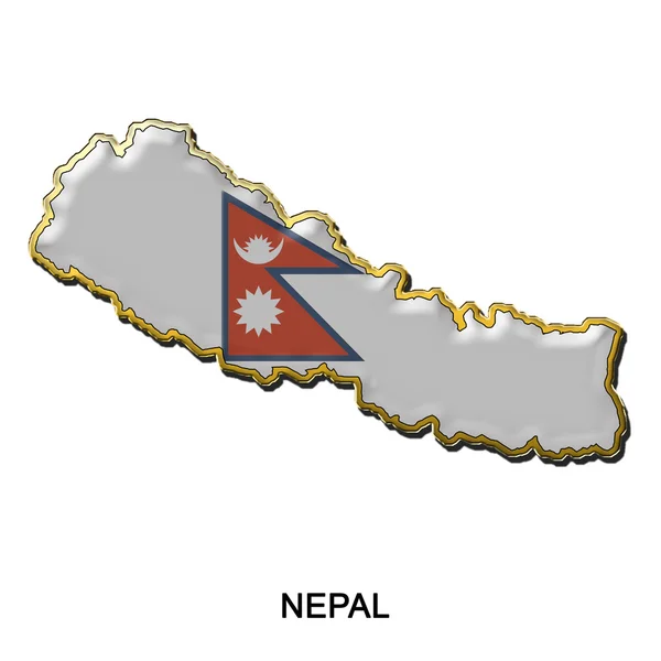 Nepal metalen pin badge — Stockfoto