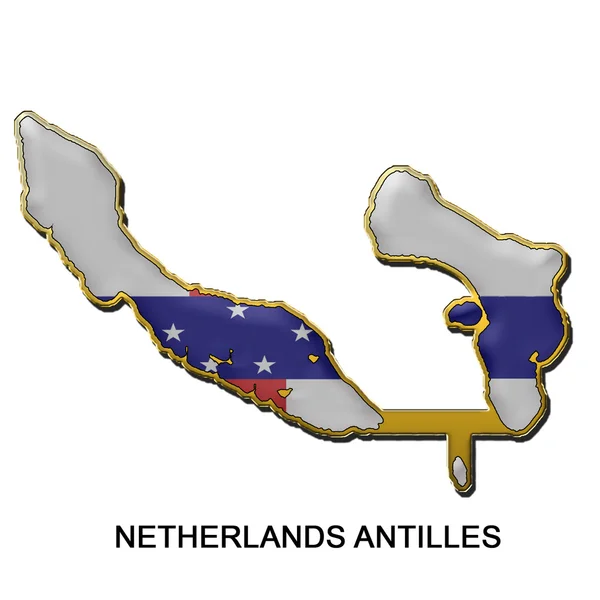 Insigne de broche métallique des Antilles néerlandaises — Photo