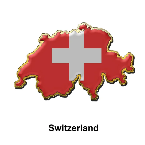 スイス連邦共和国の金属製のピン バッジ — ストック写真