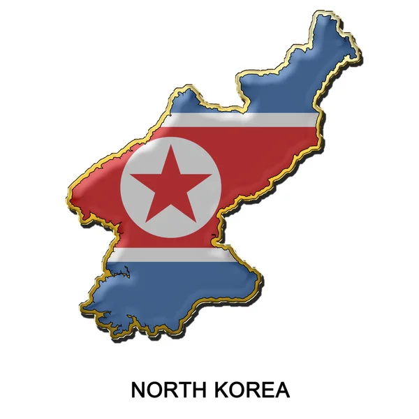 Insignia de metal de Corea del Norte — Foto de Stock