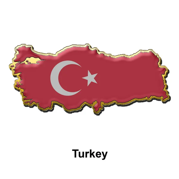 Emblema de pino de metal Turquia — Fotografia de Stock