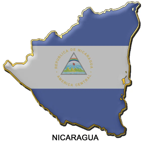 Odznaka pin metalu Nikaragui — Zdjęcie stockowe