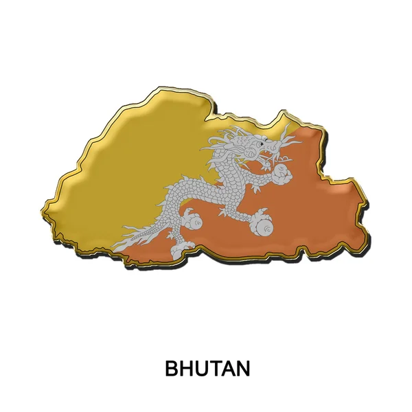 Bhútán kovový čep odznak — Stock fotografie