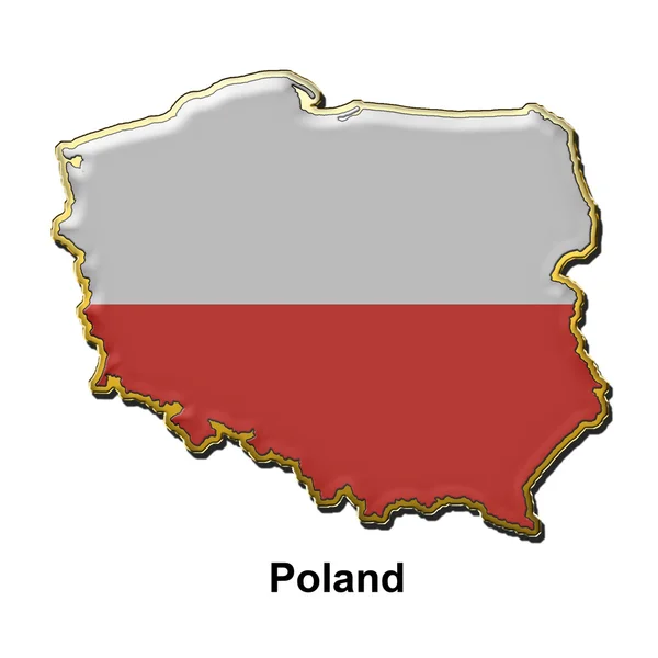 Polska odznaka pin metalu — Zdjęcie stockowe
