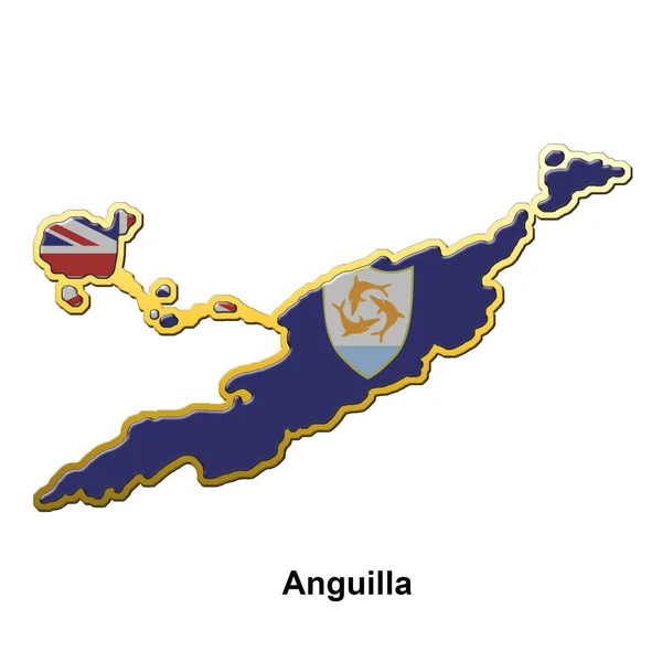 Anguilla kovový čep odznak — Stock fotografie