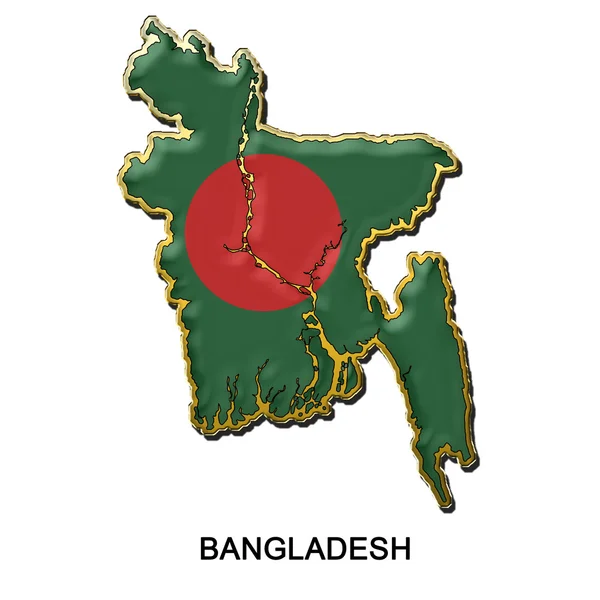 孟加拉国金属别针徽章 — 图库照片