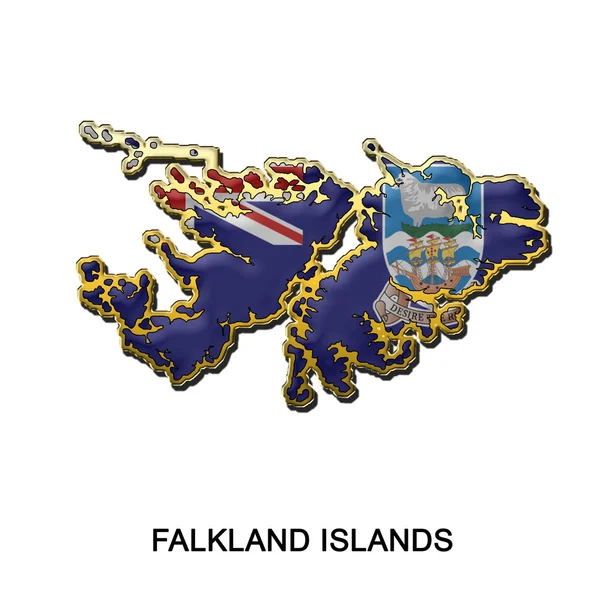 Νήσοι Φώκλαντ σήμα μέταλλο καρφίτσα — Φωτογραφία Αρχείου