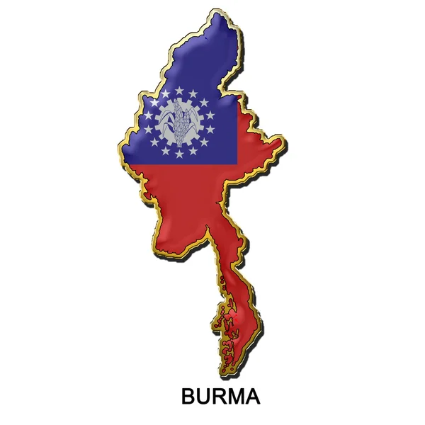 Burma distintivo de pino de metal — Fotografia de Stock