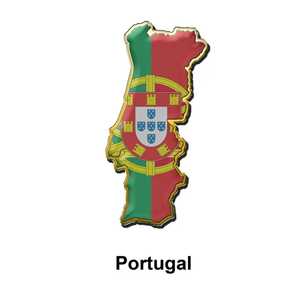 Portugal distintivo de pino de metal — Fotografia de Stock