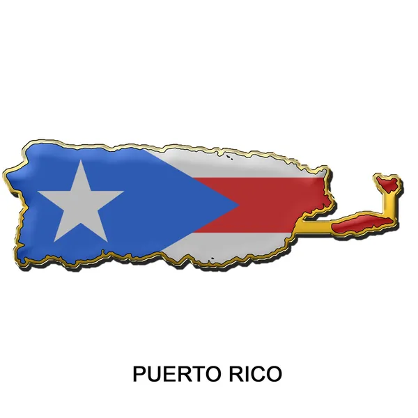 Emblema de pino de metal Porto Rico — Fotografia de Stock