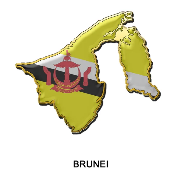 Бейдж металевий штир Брунею — стокове фото