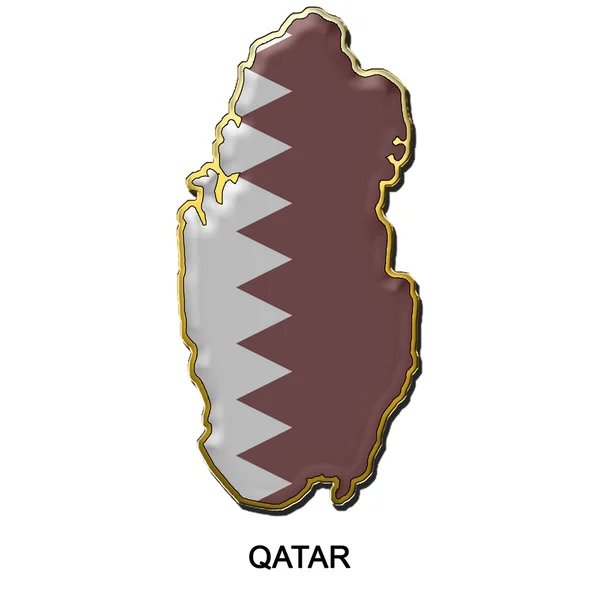 Insignia de perno de metal Qatar — Foto de Stock