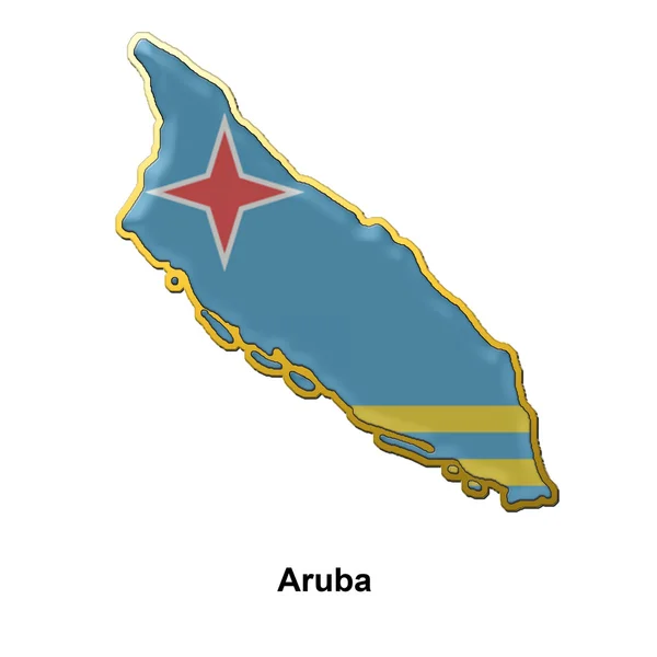 Aruba kovový čep odznak — Stock fotografie