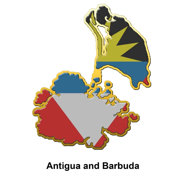 Distintivo de pino de metal Antígua e Barbuda — Fotografia de Stock