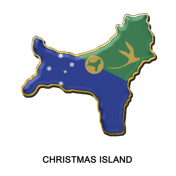Vánoční ostrov kovový čep odznak — Stock fotografie