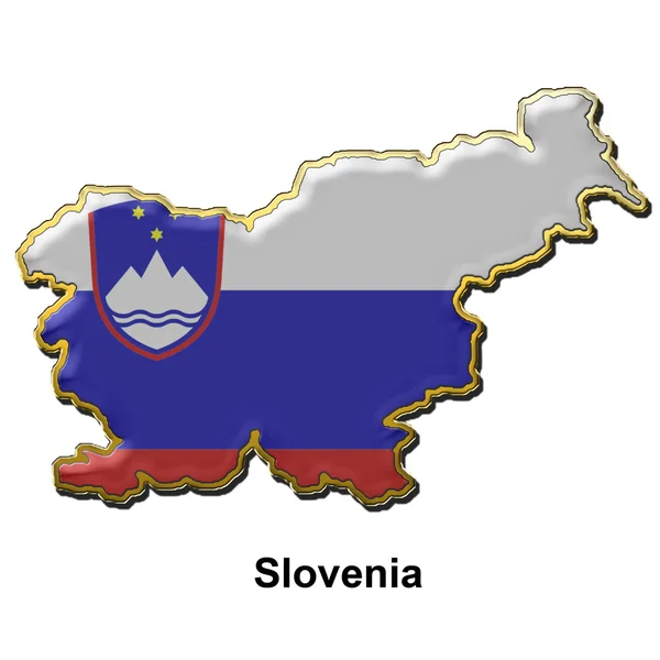 Eslovênia distintivo de pino de metal — Fotografia de Stock