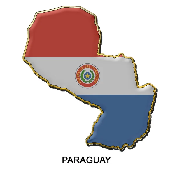 Distintivo de pino de metal Paraguai — Fotografia de Stock