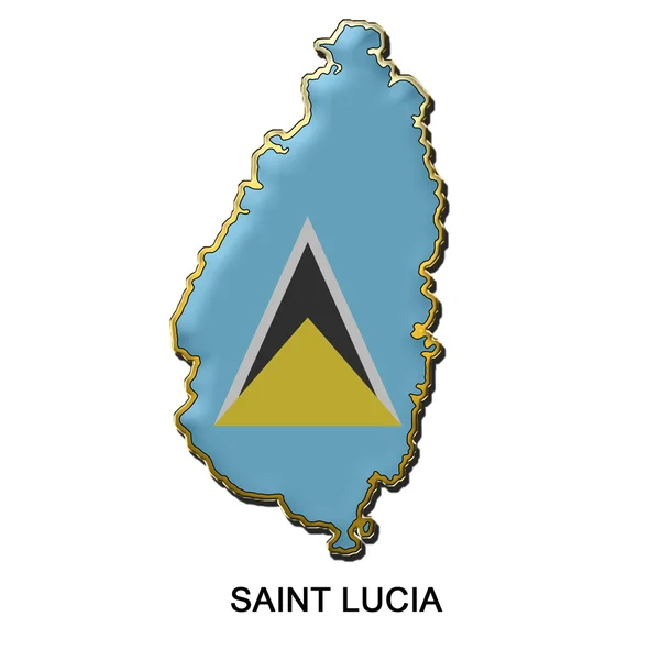 Saint lucia metall stift badge — Stockfoto