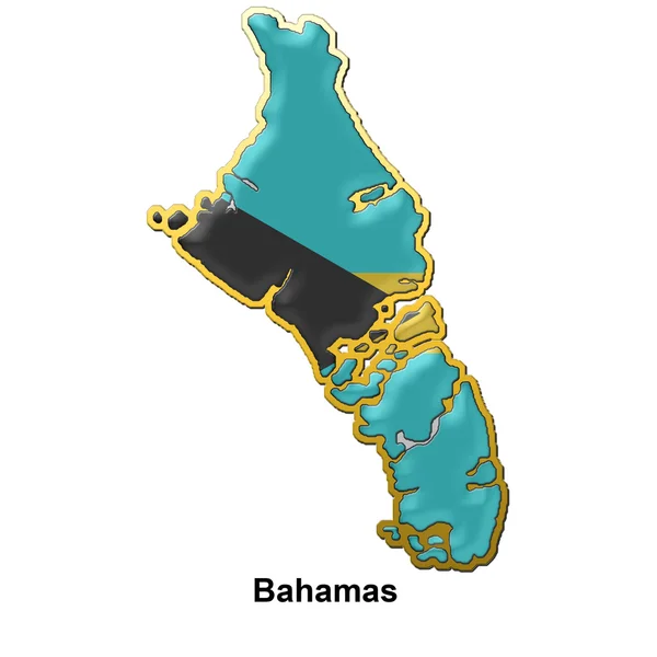 Odznaka pin metalu Bahamy — Zdjęcie stockowe