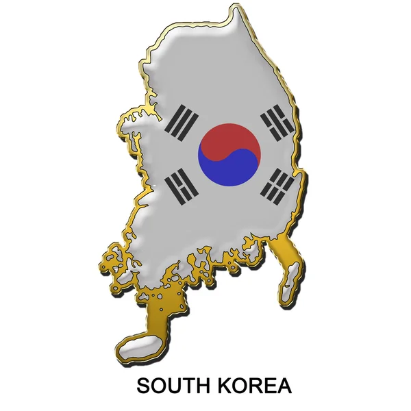 Zuid-korea metalen pin badge — Stockfoto