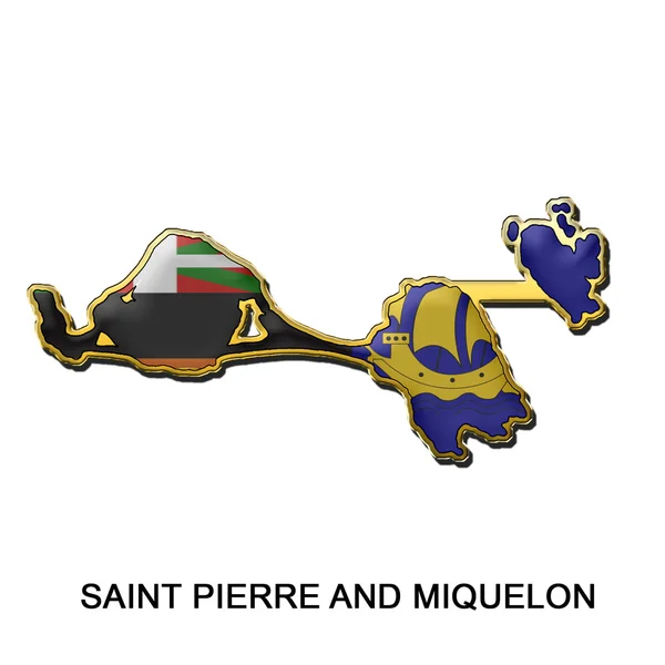 Badge épinglette Saint Pierre et Miquelon — Photo