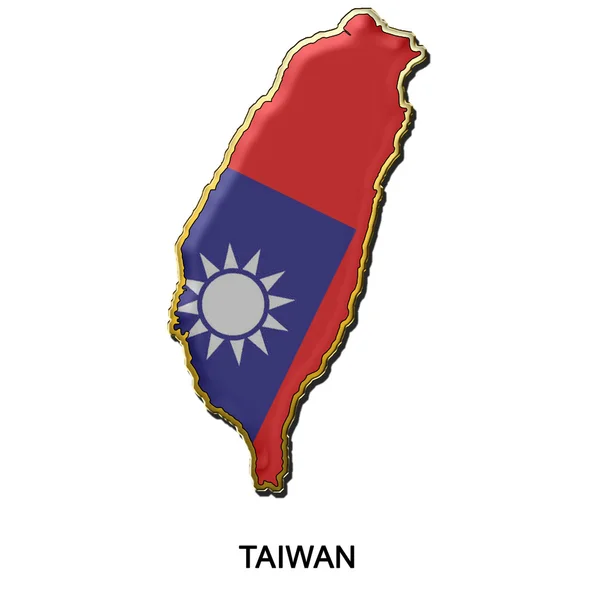 Odznaka pin metalu Tajwan — Zdjęcie stockowe