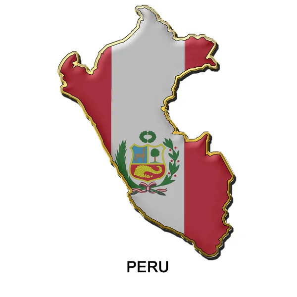 Distintivo de pino de metal Peru — Fotografia de Stock