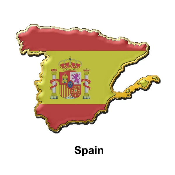 Distintivo de pino de metal Espanha — Fotografia de Stock
