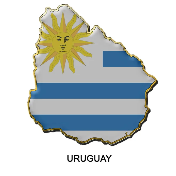 Odznaka pin metalu Urugwaju — Zdjęcie stockowe