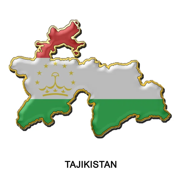 Distintivo in metallo Tagikistan — Foto Stock