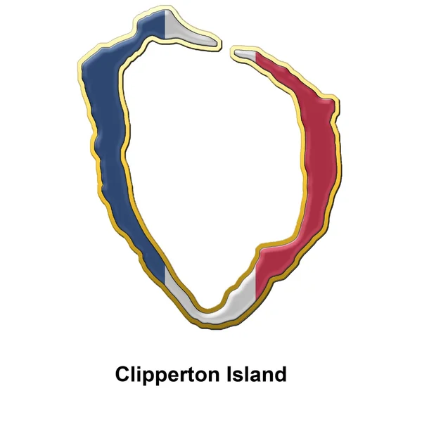 Clipperton-sziget fém kitűző jelvény — Stock Fotó