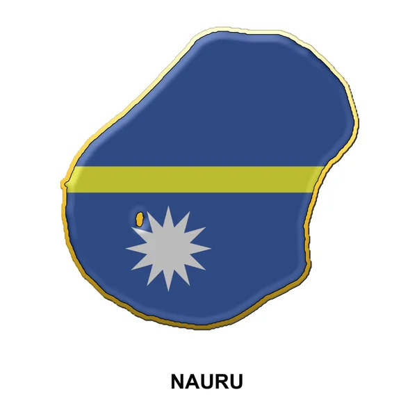 Odznaka pin metalu Nauru — Zdjęcie stockowe