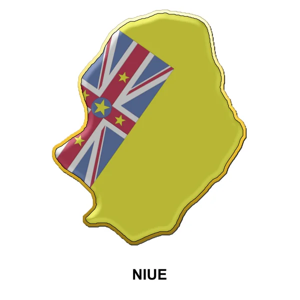 Emblema de pino de metal Niue — Fotografia de Stock