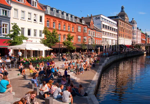 Canal de Aarhus Imagens Royalty-Free