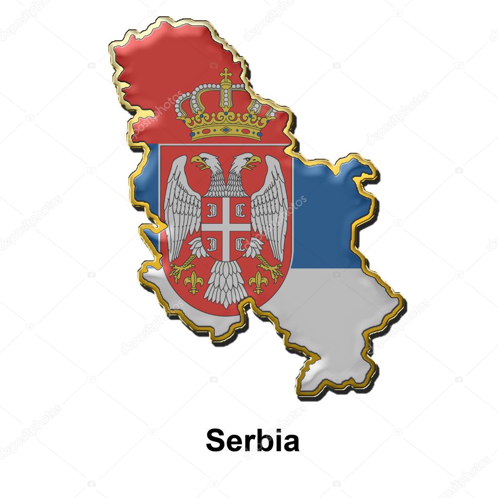 Serbia metal pin badge