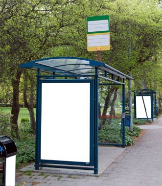 Bus stops clipart