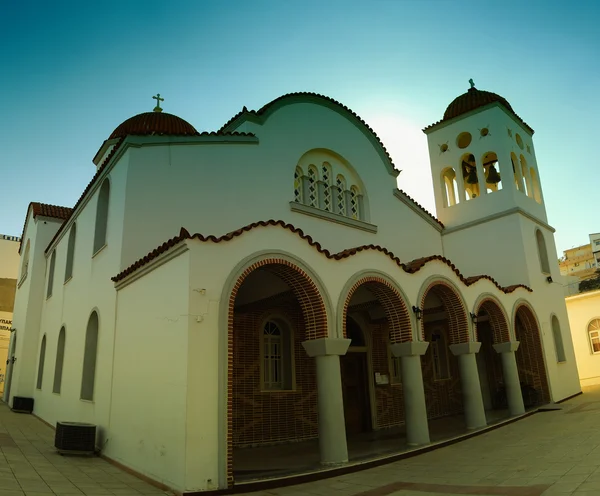 Rethymnon white church with grad — Stock Photo, Image