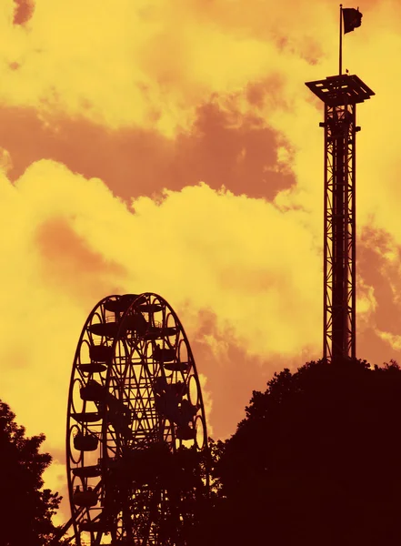 Fairground ride silhouette 03 — Stock Photo, Image