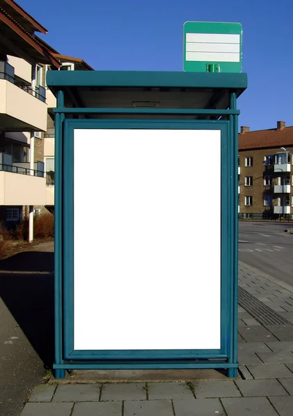 Автобусная остановка с пустым билбордом 03 — стоковое фото