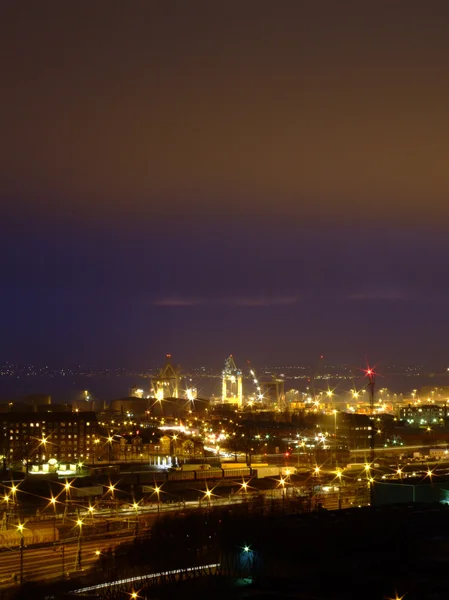 Miasto Doki w nocy — Zdjęcie stockowe