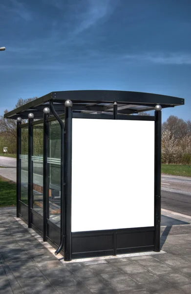Przystanek autobusowy z hdr puste bilboard 06 — Zdjęcie stockowe