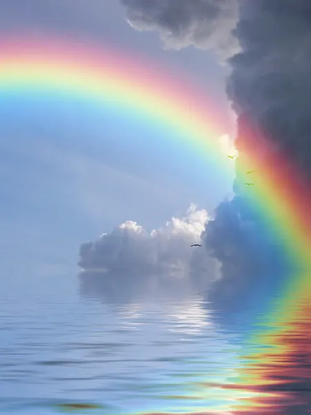 Reflexão arco-íris — Fotografia de Stock
