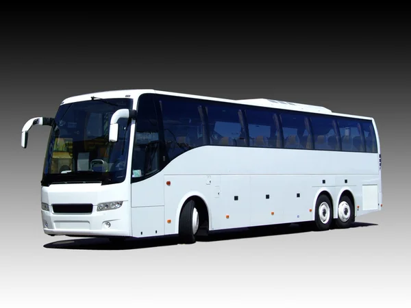 Пустой белый автобус — стоковое фото