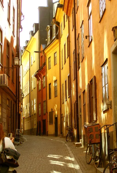 Gamlastan Sztokholm ulica 01 — Zdjęcie stockowe